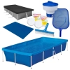 Kit Piscina 3000l +capa, Forro + Peneira + Escova + Flutuador + Pastilha