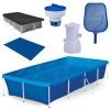 Kit Piscina 3000 Litros Mor + Capa + Forro + Filtro 220v 2.200 L/H + Peneira + Clorador Flutuante
