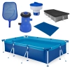 Kit Piscina 3700 Lts em Ao + Filtro 110v 3028 L/H Bel + Peneira + Flutuador + Capa e Forro