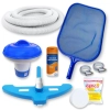 Kit Mangueira 2m 32mm + Aspirador + Peneira + Flutuador + Cloro + Fita Prova Cloro, Ph e Alcalinidade para Piscinas