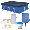 Kit Piscina 5000 Litros + Capa + Forro + Filtro 110v + Cloro + Peneira + Flutuador
