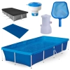 Kit Piscina 3000 Lts Mor em A�o + Capa + Forro + Filtro 110v + Peneira Kala + Flutuador
