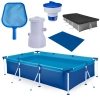 Kit Piscina 3700 Litros em A�o + Filtro 220v 2.200 L/H + Clorador + Peneira + Capa e Forro