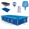 Kit Piscina 7600 Litros Premium em A�o + Filtro 220v Mor + Forro + Capa + Peneira + Flutuador