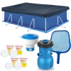 Piscina 5000 L + Capa, Forro + Filtro 110v 3028 L/H Bel + Clorador + Peneira + Pastilha de Cloro