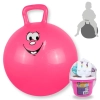 Kit Bola Pula Pula 60 Cm Rosa com Alça + Baldinho de Praia com 8 Peças em Cores Sortidas Kit Bola Pula Pula 60 Cm Rosa com Alça + Baldinho de Praia com 8 Peças em Cores Sortidas