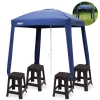 Kit 4 Banquetas Plsticas Suporta 120 Kg + Guarda Sol Modelo Cabana Gazebo 2,2 X 2,2 M Praia/ Camping
