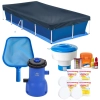 Kit Piscina 3000 L + Capa e Forro+ Filtro 220v 3028l/H + Peneira + Avaliador Ph/Cloro + Flutuador + Cloro