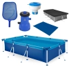 Kit Piscina 3700 Litros em A�o + Flutuador + Filtro 220v 3028 L/H + Capa e Forro + Peneira
