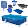 Kit Piscina 3700 Litros em Ao + Flutuador + Capa, Forro + Peneira + Filtro 220v 3028 L/H Bel