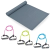 Kit Colchonete Eva + Extensores Elsticos na Tenso Forte + Mdia + Leve Exerccios Fsicos