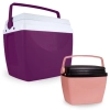 Kit Caixa Trmica 34 Litros Cor Aai + Caixa Trmica Rosa Pssego 6 Litros Mor com Ala