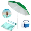 Kit Caixa Trmica Cooler 12 Litros + Guarda Sol 2,40m Articulado + Esteira de Praia 1,80 M