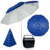 Kit Guarda Sol 2,40m Articulado Azul Fps 100 + Caixa Trmica 18 Litros Preta Mor Praia / Pesca