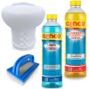 Kit Clorador Flutuante Grande + Esponja + Limpa Bordas 1l + Clarificante 1l para Limpeza de Piscinas
