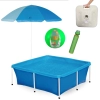 Kit Piscina Estrutural 2000 Lts + Guarda Sol 22kg + Base + Bola Inflvel 40cm + Lana gua