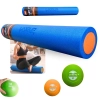 Kit Rolo Exerccios Alongamento 90cm + 2 Mini Bolas de Peso 1kg e 2kg para Fisioterapia