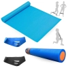 Kit Rolo 90cm para Exerccios + Colchonete Azul + 2 Mini Band Elstico Tenso Forte + Extra Forte