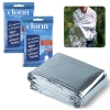 Kit Manta Trmica Aluminizada para Resgate, Emergncia + 20 Pastilhas Purificadoras de gua Clorin