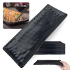 Kit 10 Travessas para Sushi 28,5 Cm Kanpai Retangular com Relevo para Buffet Comida Japonesa em Melamina