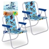 Kit 2 Cadeiras de Praia Infantil em Aluminio Azul Hot Wheels Dobravel Bel