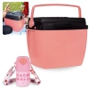 Kit Garrafa Trmica Kids Rosa 500ml Ao Inox Ala e Canudo + Caixa Trmica 18 Litros Rosa