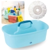 Kit Cesto Organizador Multiuso com Divisrias e Ala + Refil para Esfrego Mop Limpeza Prtica Mor