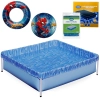 Kit Piscina Infantil 400 Litros Estrutural Mor + Capa, Forro + Boia e Bola Homem Aranha