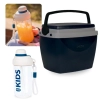 Kit Garrafa Azul 660ml Squeeze com Ala e Canudo Kids + Caixa Trmica 6 Litros Pequena Preta