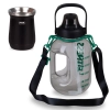 Kit Garrafa Fitness 1,8 Lts com Alas Suporta Celular + Cuia Termica Copo Inox 236 Ml