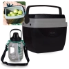 Kit Garrafa Fitness 1,8 Lts com Alas Suporta Celular + Caixa Trmica 12 Litros Preta