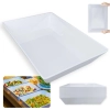 Kit 10 Travessas 35 Cm Retangular Funda para Buffet Restaurante Melamina Branca