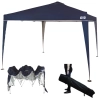 Kit Gazebo Articulado X-flex Azul Mor Tenda Praia 3x3 Sanfonada + Bolsa para Transporte com Rodas