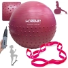 Kit Bola Suia 65cm de Pilates Textura Cravo Massage Ball + Mini Bomba + Elasticband Faixa Elstica Multinvel Leve