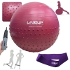 Kit Bola Suia 65cm de Pilates Textura Cravo Massage Ball + Mini Bomba + Mini Band Intensidade Super Forte