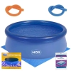 Kit Piscina Infantil 1000 Lts Redonda Inflavel + Capa e Forro + Macarro Espaguete Coloridos