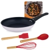 Kit Frigideira 25cm Inox Antiaderente 1,8l Fundo Triplo Induo e Gs + Colher, Pincel e Fouet em Silicone