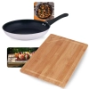 Kit Frigideira 25cm Inox Antiaderente 1,8l Fundo Triplo Induo e Gs + Tabua de Carne 35cm em Bambu Mor