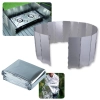 Kit Protetor de Vento para Fogareiro 1,48m Alumnio Dobrvel + Cobertor Manta Trmica Aluminizada