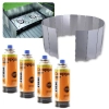 Kit Protetor de Vento para Fogareiro 1,48m Alumnio Dobrvel + 4 Refis de Gs Campgs