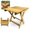 Mesa Dobravel de Madeira Baixa Rustica Artesanal para Camping, Pesca e Jardim