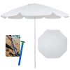 Kit Guarda Sol 1,60 M Branco em Aluminio e Bagum + Saca Areia Colorido