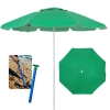Kit Guarda Sol 1,60 M Verde Bandeira em Aluminio e Bagum + Saca Areia Colorido