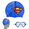 Kit Touca Infantil + Oculos de Natao com Proteo Nasal Personagem Super-homem Liga da Justia para Praia