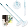 Kit 2 Mop Twist Esfreges Giratrios de Fcil Toro Rodo em Microfibra Cabo de Ferro Mor