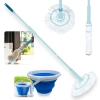 Kit Mop Twist Esfrego Giratrio Facil Torcao Rodo + Balde Retrtil Dobrvel 10 Litros