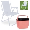 Kit Cadeira de Praia Branca Dobravel Suporta 110 Kg + Caixa Termica Rosa 18 Litros Mor