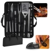 Kit para Churrasco 16 Peas em Inox Premium com Estojo + Afiador de Faca Pequeno Encaixe para Polir e Afiar