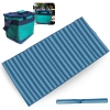 Kit Esteira de Praia 1,80 M Listras Azul + Bolsa Termica Aruba 13,5 Lts Colorida com Ala
