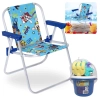 Kit Cadeira de Praia Infantil Azul Patrulha Canina + Baldinho de Praia com 8 Peas Colorido
